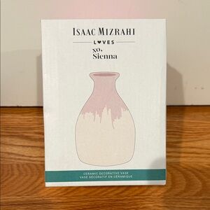 Isaac Mizrahi Pink and Cream Decorative Vase